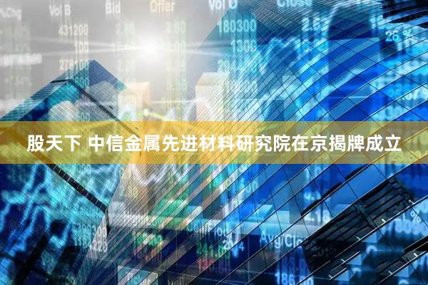 股天下 中信金属先进材料研究院在京揭牌成立